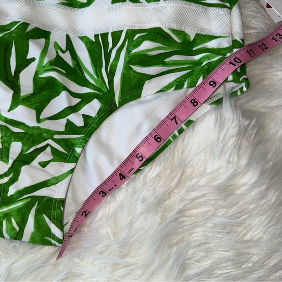 Athleta White and Green High Waisted Full Coverage Bikini Bottom Lycra UPF 50 M - Picture 10 of 10